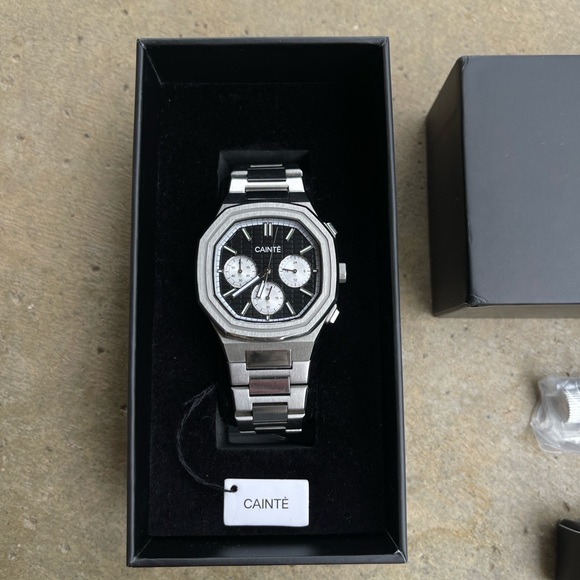 CAINTE Claude Quartz Chronograph Panda Style. Amazing Style. Nautilus 39mm Black - Picture 1 of 14